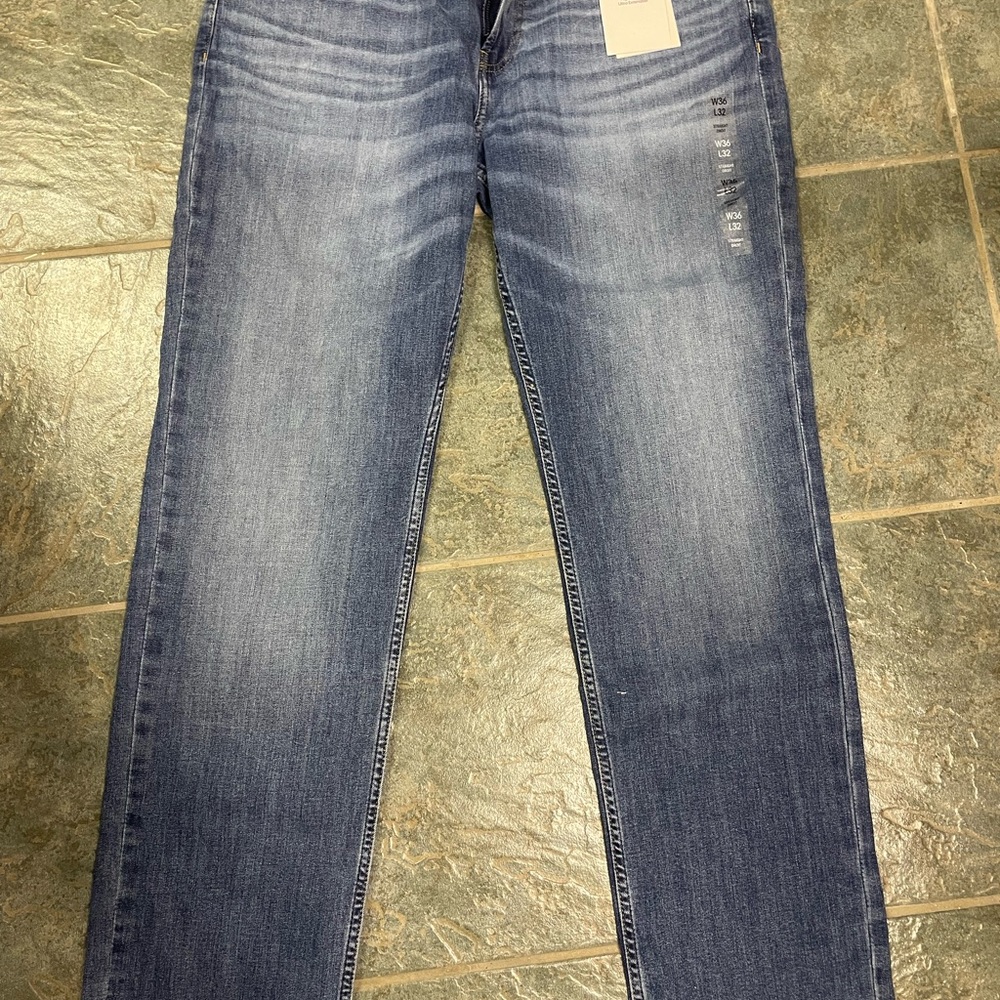 Calvin Klein Blue Straight Jeans with Natural Fading